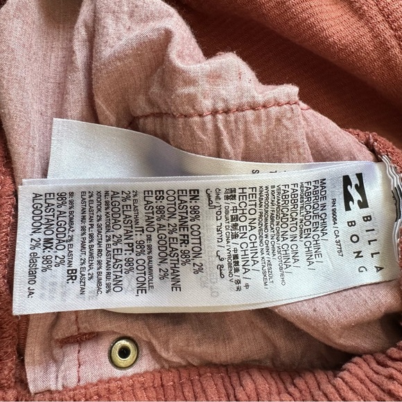 Billabong Women’s Rust Corduroy Pants - Picture 5 of 5